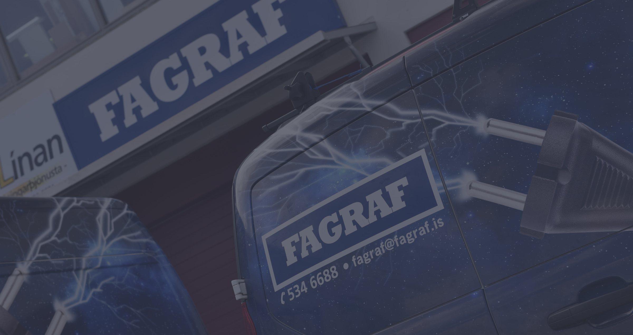 Þjónustubílar Fagrafs fyrir utan Funahöfða 3